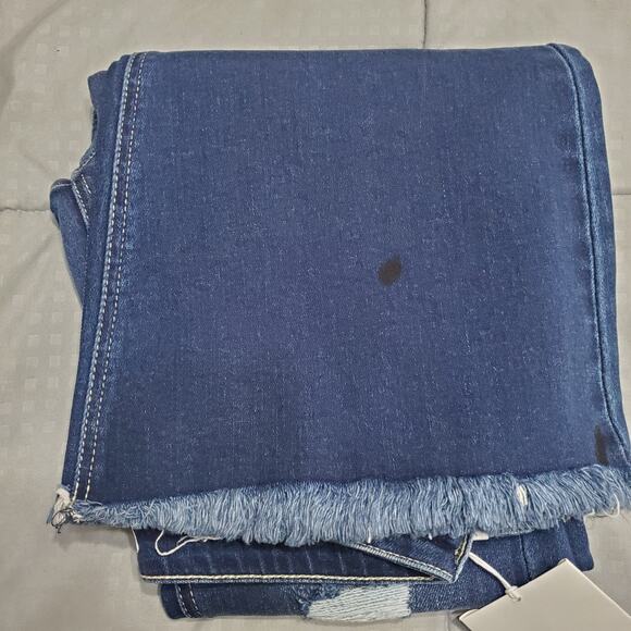 KanCan Sian High Rise Flare Jeans Dark Wash Size 11/29 Frayed Hem Bell Bottoms - Picture 12 of 14